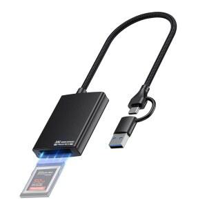 JJC CFEXPRESS 타입 B 카드 리더기, 3.2 USB 15 2) 호환 (XQD C 카드용이 어댑터, /A OS 10GBPS, /안드로이드와 /리눅스 맥스 플러스 /맥 /윈도우 (GEN 프로 아님) 2-IN-1
