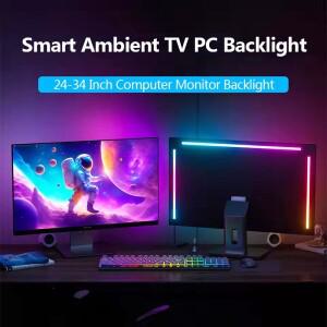 스마트 앰비언트 TV PC 백라이트 RGB-IC LED 24-34인치 컴퓨터 모니터 게임 휴일 분위기 장식 램프