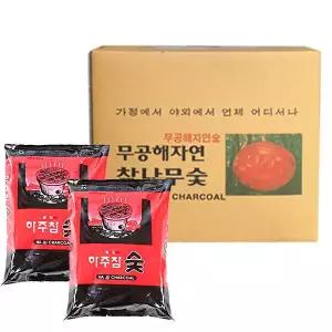 꾸버스 캠핑 참숯 하주 바베큐 구이용 펜션 불멍 700g 20봉 1박스 MNS