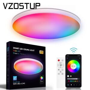 스마트 RGBWW LED 천장 램프, 와이파이 매직 홈 앱 음성 제어, 침실 조명, 알렉사 구글과 함께 작동