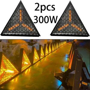 300W 2개/세트 삼각형 LED 레트로 배경 효과 조명 파티 COB 비즈 DMX 자동 DJ 디스코 쇼 웨딩 무대