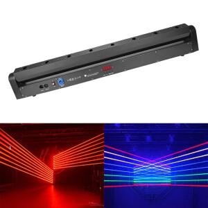 8눈 이동 헤드 레이저 빛 RGB 풀 컬러 DMX512 제어 빔 라이트 바 DJ 무대 조명 프로젝터 디스코 파티 웨딩
