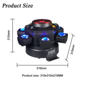 6암 비아이 DJ LED DMX 스트로브 디스코 무대 조명 150W RGBW 레이저 파티 리모컨 빔 헤드 웨딩, 테마파크