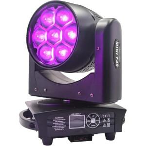7x40W RGBW LED 포커스 염색 무빙 헤드 램프 전문 효과 조명 디스코 클럽 바 파티 공연용