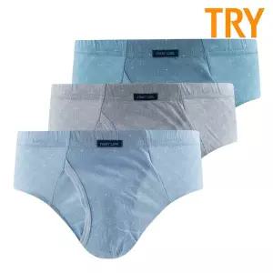 [TRY]트라이 남성 순면 삼각팬티 맥시 브리프 3매입 패턴G