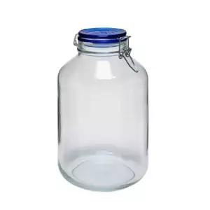 유리 밀폐용기 식재료 보관병 클립형 저장 블루 5000ml식 피클 매실장아찌 잼보관 잼병 보관