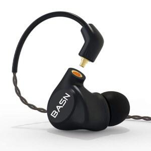 BASN METALEN 인이어 모니터 헤드폰, 드라이버 IEM 탈착식 케이블 베이시스트용 케이스 2개, 포함(매트 4개, 드러머, 있는 베이스가 차단 가수, 뮤지션 소음 딥 MMCX 블랙)