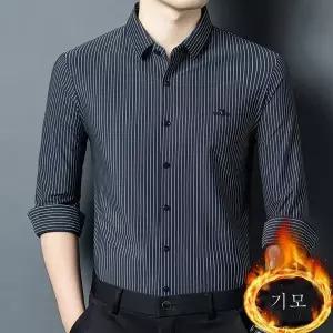 남성 셔츠 겨울 기모 안감 두꺼운 셔츠 겨울 기모 안감 두꺼운 셔츠 논 다림질 실크 패션 보온