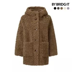 26FW 컬링 호주산 양모100 후드 하이넥 하프코트