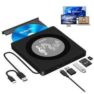외장 블루레이 CD DVD 드라이브, USB 버너 에어용 맥북 및 드라이브 슬롯 플레이어, 블루 2개, /SD 윈도우 읽기 노트북 레이 /쓰기 TF 광학 BD 프로 리더기, PC 11