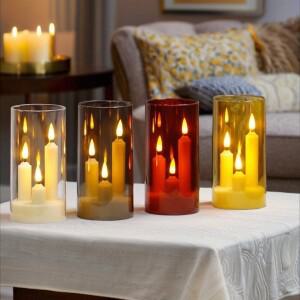 3/5/10PCS LED 전자 촛불 빛 Flameless 투명 아크릴 유리 램프 웨딩 파티 정원 크리스마스 장식