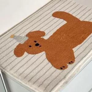 푹신한 강아지 발 매트 극세사 귀여운 발 매트 흡수력 현관