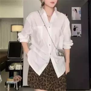 단품 / 1+1 옵션선택 반팔자켓 반팔 블라우스 반팔티 셔츠 빅사이즈 반팔 코튼 여성 루즈핏 캐주얼 데일리