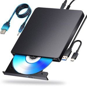 AELRSOCH 외장 블루레이 드라이브 플레이어 읽기 TYPE-C BD USB 7-11 DVD 맥용 PC, /쓰기 호환 윈도우 3.0 및 버너 / (블랙)