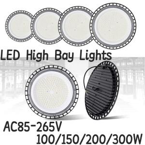 LED 산업용 조명 100/150/200/300W UFO 베이 창고 공장 주택 실내외용 초고휘도 원형 스포트라이트