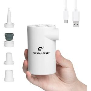 FLEXTAIL EVO 휴대용 캠핑 장비 수영 링/에어 매트리스용 충전식 배터리가 장착된 공기 펌프