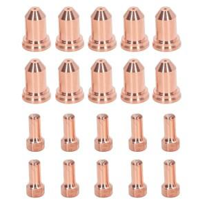 20Pcs 플라즈마 절단 토치 노즐 전극 황동 강력한 고온 방지 세트 PTM 80용