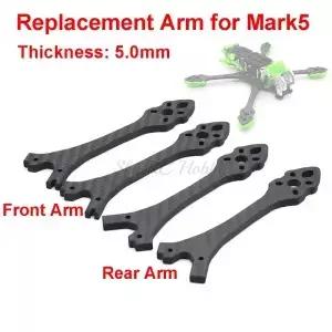 미니 프레임 드론 쿼드콥터용 탄소 섬유 교체 부품 5mm 암 예비 MARK5 5 인치 FPV 1 PCs 2