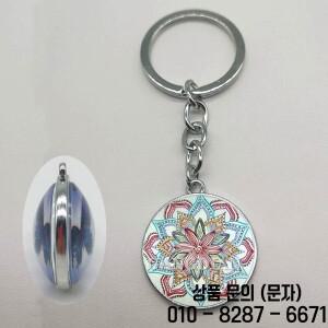 빈티지 양면 유리 돔 키체인 불교 차크라 카보숑 펜던트 쥬얼리 옴 인도 요가 만다라 키링