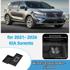 차량용미끄럼방지매트 KIA Sorento 2026 무선 충전 보호 매트 실리콘 미끄럼 방지 센터 콘솔 커버 패드 인테리어 액세서리