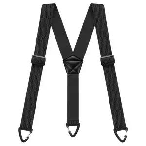 남성용 헤비듀티 서스펜더 작업복 바이커 아웃도어용 3.8cm 폭 X자형 4개 스냅 후크 조절 가능한 탄성 바지
