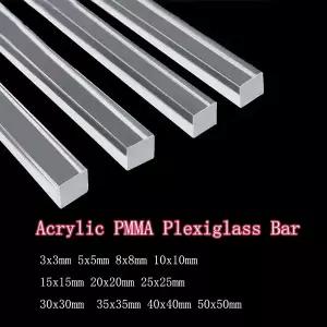 아크릴봉 투명 아크릴 사각 바 플라스틱 막대 PMMA 플렉시 유리 솔리드 스틱 3x3mm 4x4mm 5x5mm 6x6mm 8x8m