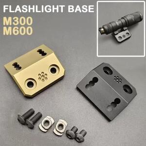 전술 M300 손전등 마운트 LED 라이트 베이스 사냥 슈팅 금속 가이드 레일 어댑터 측면 교체 MLOK 시스템