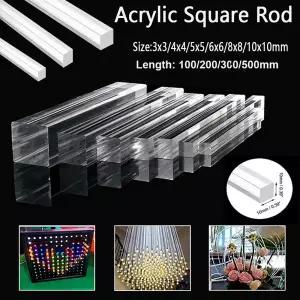 아크릴봉 10pcs1pcs 투명 사각형 아크릴 스틱 플렉시글라스 바 DIY 도구 막대 홀더 스탠드 맞춤형 길이 100