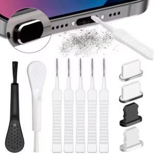 13종 휴대폰 스피커 먼지 제거 클리너 도구 키트 아이폰 16 Pro Max 충전 방진 브러쉬 포함