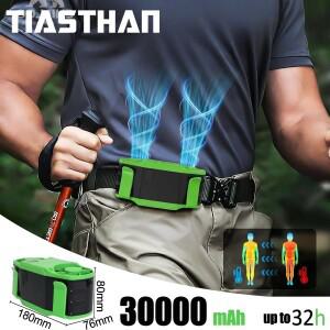 충전식 허리 클립 팬 30000mAh 7단 속도 11000RMP 강력한 바람 흐름 개인용 하이킹 캠핑 여행용 전기 냉각