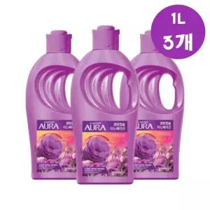 샤프란 아우라섬유유연제 자스민머스크 1L 3개 빨래 가정용