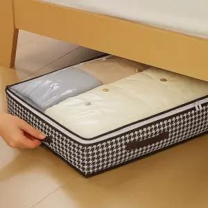 침대밑 옷정리함 체크 수납박스함 언더베드 서랍 이불 리빙 바구니 수납함 의류 공간 보관함 무늬