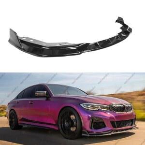 WHEELX 프론트 범퍼 립 2019-2022 BMW 330I 블랙) 턱 G20 340I 시리즈 호환, M340I 세단 키트 에어 하단 보호 M-SPORT 330E G28과 바디 3 댐 4도어 (글로시 스플리터