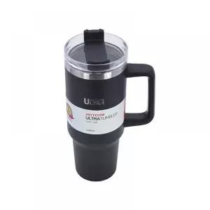 대용량 머그 캠핑 보냉 빨대 차량용 낚시 사무실 블랙 1200ml