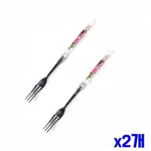 장미 손잡이 티포크 2p 2개 스텐포크 손님용 디저트 과일