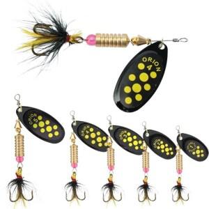 1/2pcs 금속 하드 미끼 회전 낚시 숟가락 장식 조각 Wobblers 깃털 후크와베이스 Pesca 3.5g/4.5g/7g/9g/12