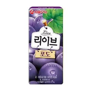 리이브 포도 190mlX24ea Box간식주스 피크닉 음료 맛음료 팩음료 팩주스