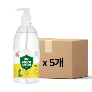 향기나는 닥터메디 오리진 겔 손소독제 스위트레몬 500mlX5개 에탄올70 식약처인증 의약외품젤제 소독제 방