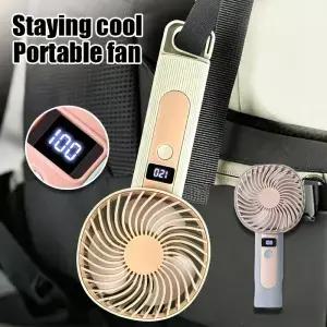 디지털 디스플레이가 있는 미니 휴대용 선풍기 USB 충전식 120단 속도 조절 2 in 1 책상용 개인용 쿨러