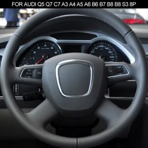 Chrome Car Steering Wheel Trim Audi Q5 A3 8P B6 Logo Protection