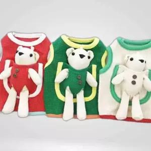 강아지 포켓곰 와플 티셔츠 1P 반려견 여름 반려견민소매 민소매티 강아지여름옷 애견티셔츠