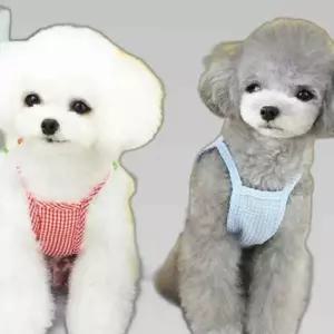 반려견 귀여운 예쁜 부드러운 체크 나시 원피스 패턴
