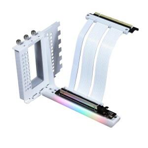 PCIe 5.0 x 16 라이저 케이블이 장착된 포뮬러모드 V3 수직 GPU 브라켓 키트 조절가능(13-17cm) 마운트 5V ARGB 동기화 고강도 스틸 ATX/MATX용 90도 Gen5 라이저(7-슬롯 오픈-PCI 디자인) (흰색)