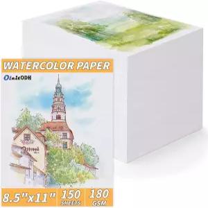 150매 수채화 종이 벌크 화가 학생용 흰색 성인 예술가 드로잉-65LB/180GSM 아트 페이퍼-8.5 x 11인치 회화