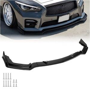 2014-2017 인피니티 Q50 스포츠 프론트 범퍼 블랙 에어 스플리터 스타일 OEM 턱 키트 립, 글로스 ABS 바디