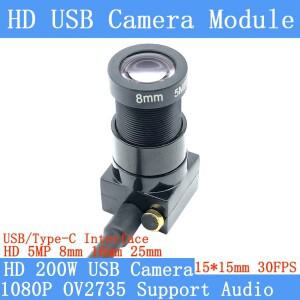 풀 HD 1080P 30FPS 저왜곡 미니 CCTV 웹캠 2MP 플러그 앤 플레이 OTG UVC USB 카메라 모듈 (USB 타입-C 인