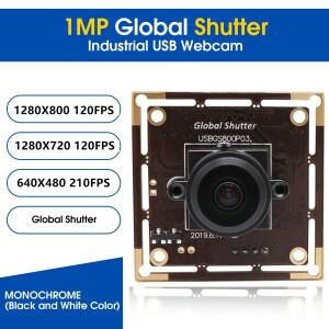 ELP 글로벌 셔터 USB 카메라 모듈, 산업용 고속 웹캠 모듈, 흑백 OV9281 광각, 720P, 120FPS, 210FPS