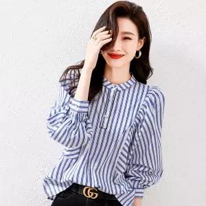 봄 여성 라운드넥 스프라이트 셔츠 블라우스 Y7784