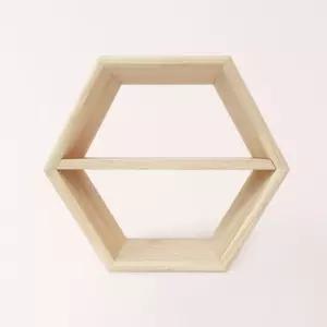 (WIZ0040) 이앤위즈 육각진열장 2단 베이직 선반 벽걸이장식장 원목 미니 수납장 가구 DIY 오픈형