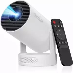 WiFi 및 블루투스가 지원되는 미니 프로젝터 4k 1080P 5w 사운드베이스 스피커 170 ANSI 210 회전 자동